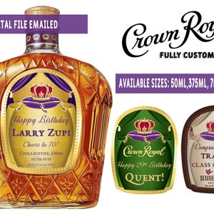 Custom Crown Royal Label Bottle DIGITAL File | Birthday Crown Royal Label | Groomsmen - Personalized For Weddings, Birthdays or any Event