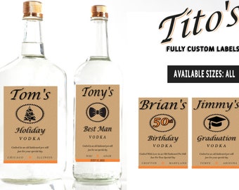 Custom Titos Label Etsy