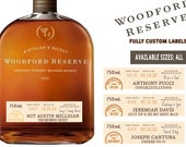 Custom Woodford Reserve Label Bottle Woodford Reserve Birthday Label Whiskey Label - Personalized For Weddings, Birthdays or Any Event