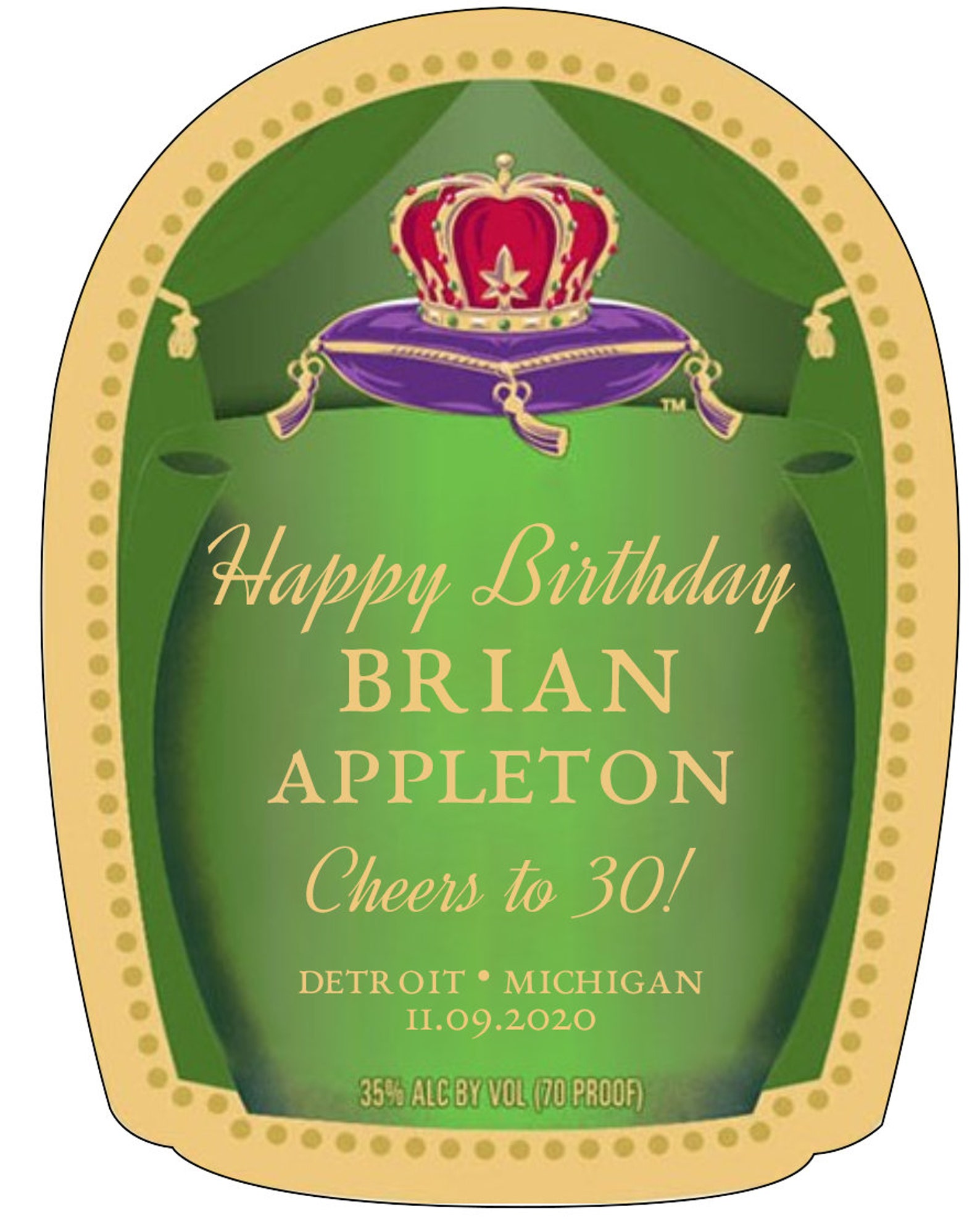 Custom Crown Royal Label Bottle Best Man Crown Royal Label Etsy