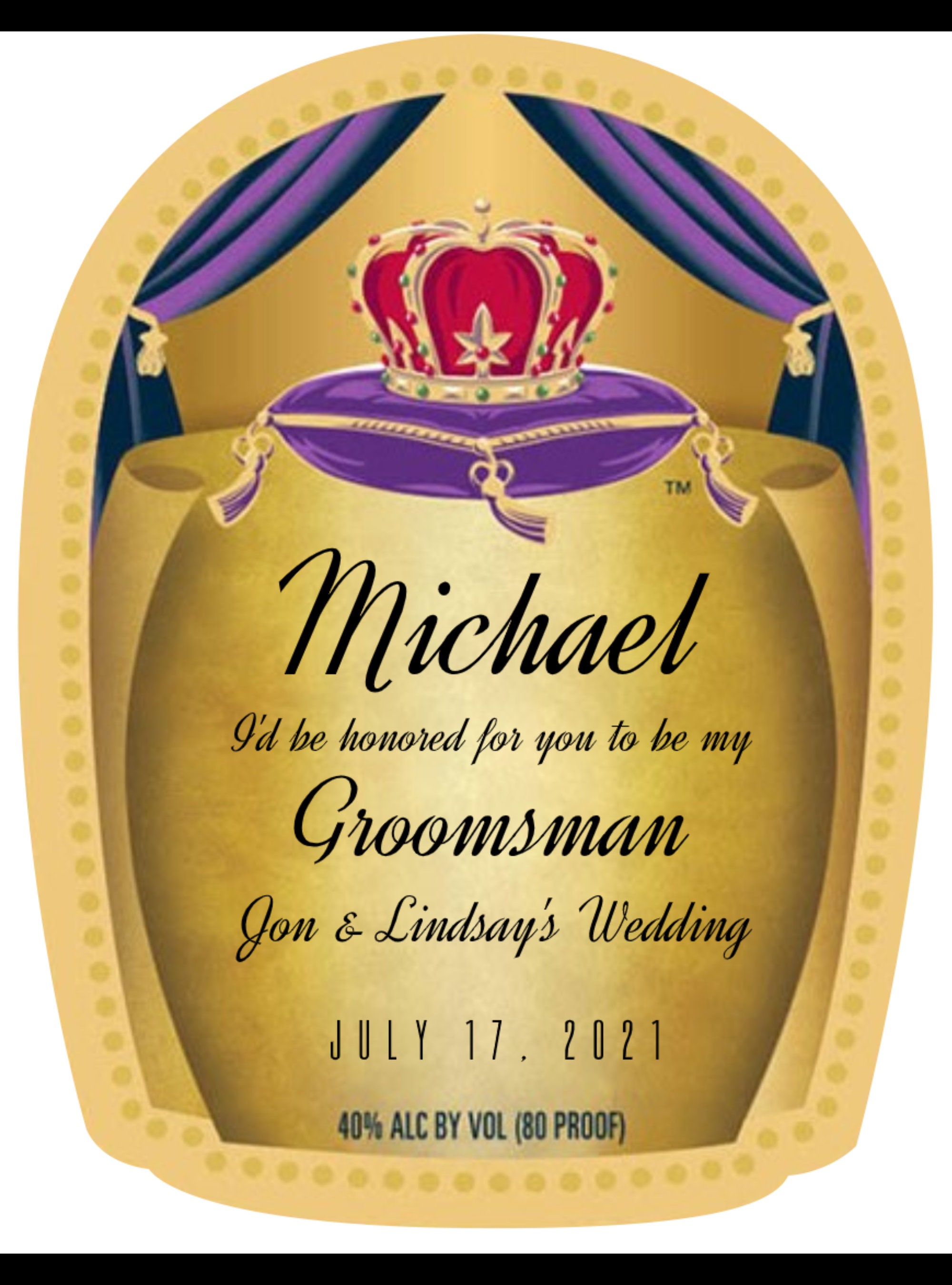 Custom Crown Royal Label Bottle Birthday Crown Royal Label Etsy