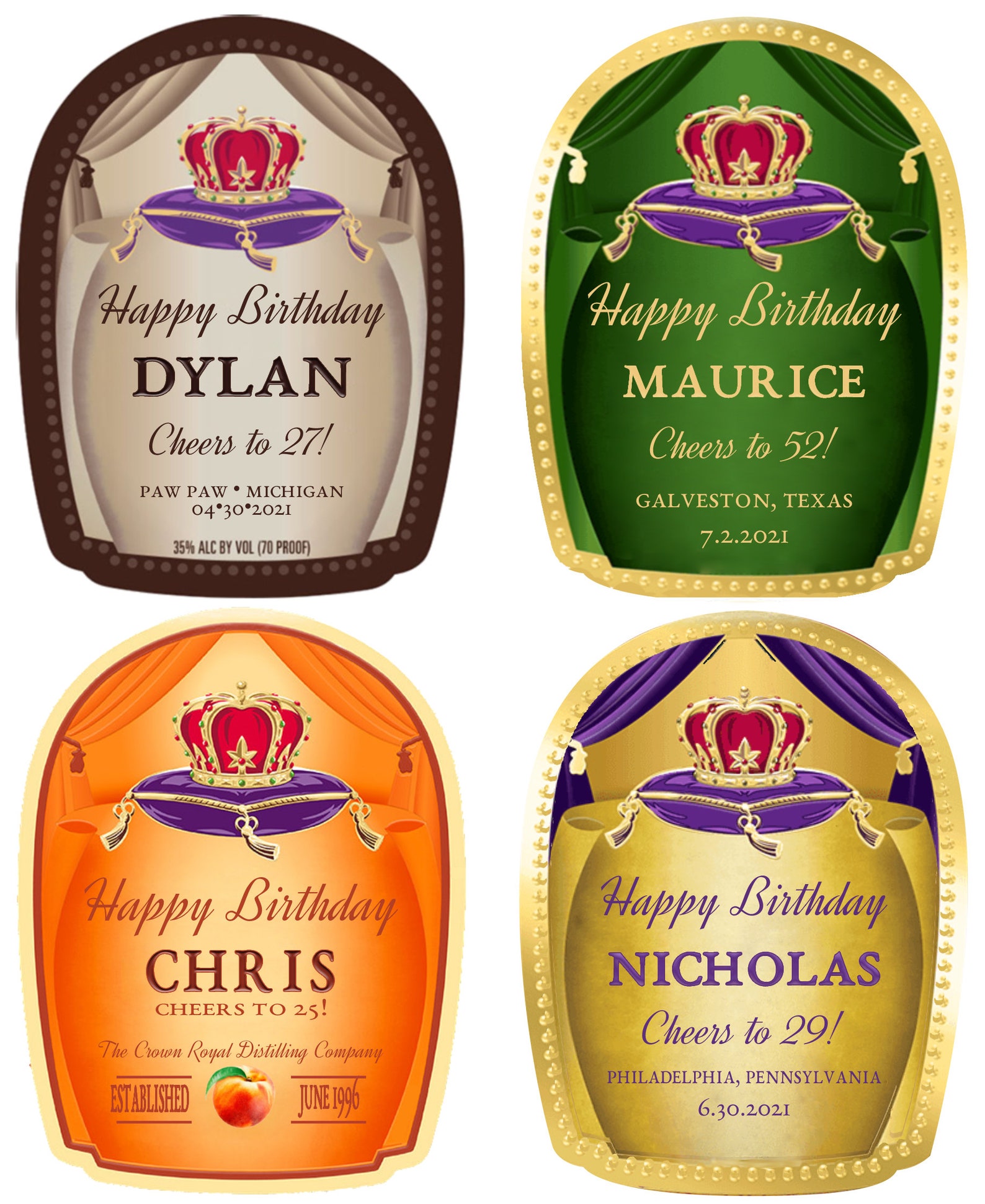 Custom Crown Royal Label Bottle Best Man Crown Royal Label Etsy