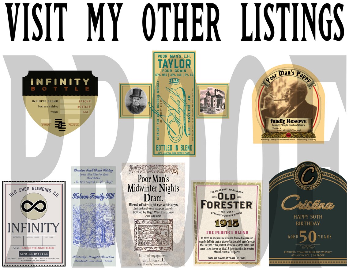 Custom Pappy Van Winkle Label Bottle Poor Man's Pappy - Etsy