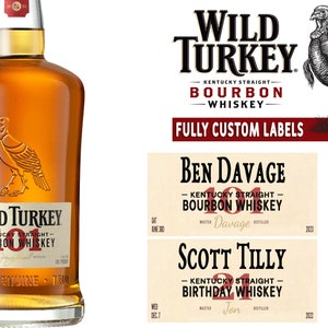 Custom Wild Turkey Label Bottle | Wild Turkey 101 Birthday Label | Rare Breed Whiskey - Personalized For Weddings, Birthdays or Any Event