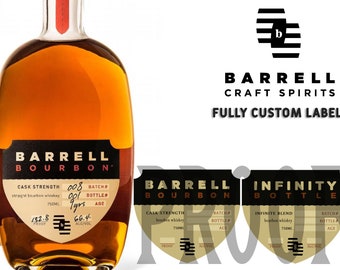 Benutzerdefiniertes Barrell Craft Bourbon Flaschen Label | Infinity Blend Label | Bourbon Label | Whisky Label | Personalisierter Barrell Bourbon Whisky