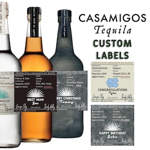 Personalisierte Casamigos Tequila Label Flasche | Individuelles Casamigos Tequila Geschenk für Geburtstag, Hochzeit, Trauzeugen, Jubiläum, Weihnachten