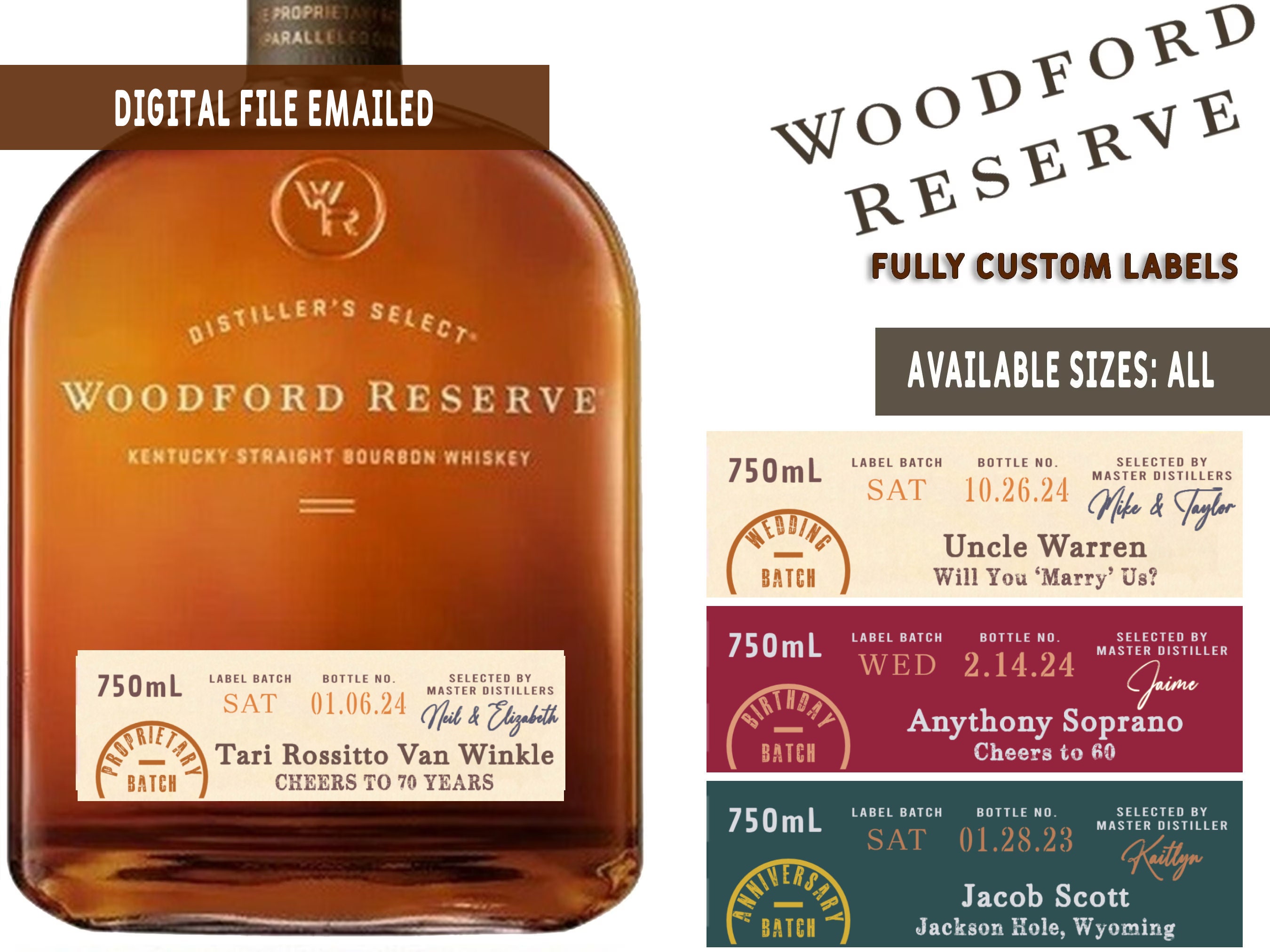 Woodford Reserve Bourbon Bottle Lamp whiskey Lamp/ Mancave / Fathers Day  Gift / Gifts for Him / Groomsmen Gift 