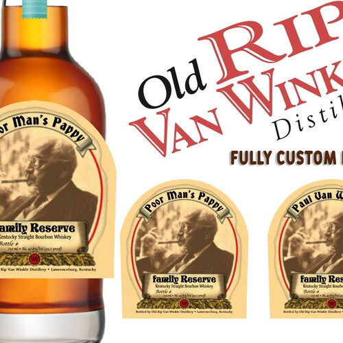 Custom Pappy Van Winkle Label Bottle Poor Man's Pappy - Etsy