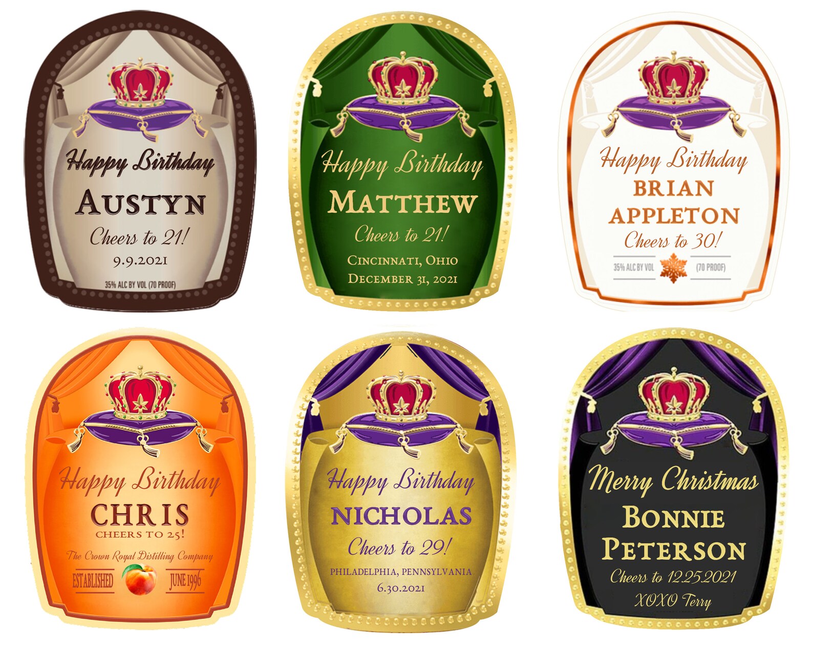 Custom Crown Royal Label Bottle DIGITAL File Birthday Crown Royal Label ...