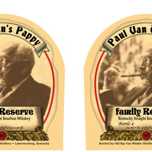 Custom Pappy Van Winkle Label Bottle Poor Man's Pappy - Etsy