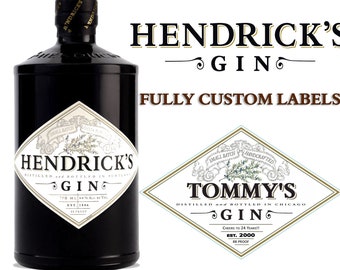 Hendrick's Gin Label Bottle | Hendrick's Gin Birthday Label | Hendrick's Gin Label | Personalized For Weddings, Birthdays or Any Event