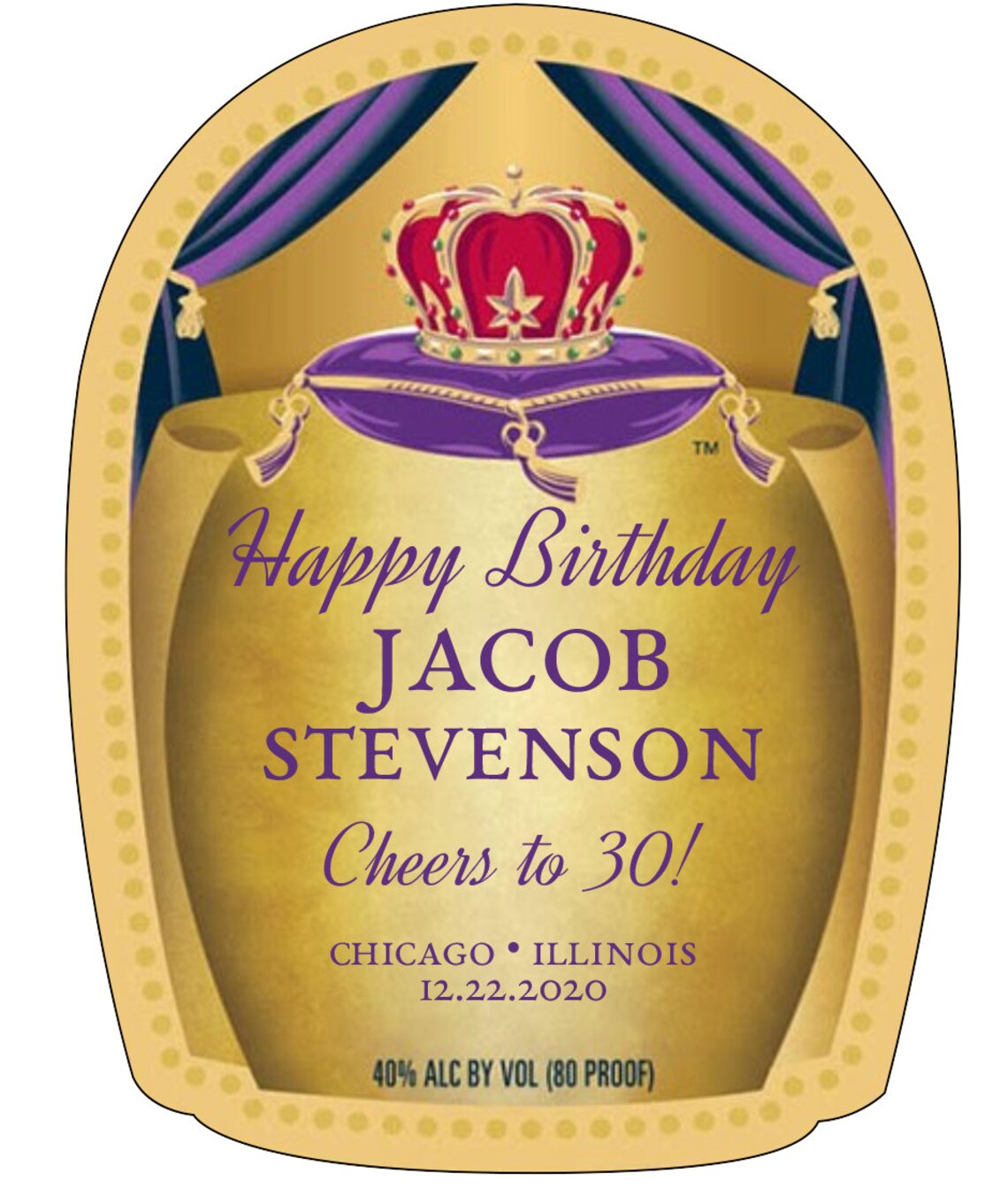 Custom Crown Royal Label Bottle Birthday Crown Royal Label Etsy