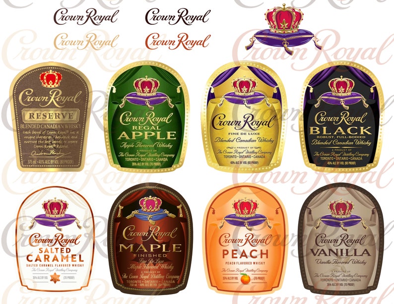 Crown Royal DIGITAL Files Instant Download Labels Logos Crown Royal Images Whiskey Labels image 1
