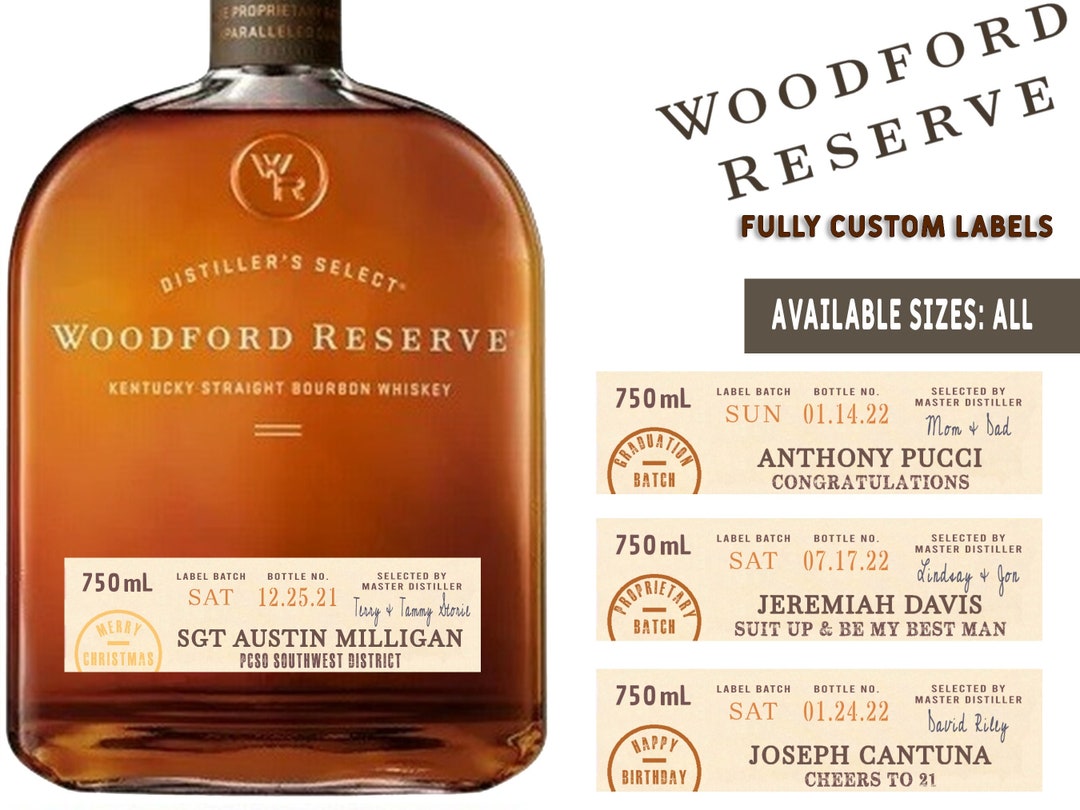 Custom Woodford Reserve Label Bottle Woodford Reserve Etsy