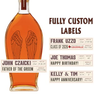 Bouteille de whisky Kentucky Straight Bourbon personnalisée personnalisée | Cadeau personnalisé de whisky Bourbon pour anniversaire, mariage, garçons d'honneur, anniversaire, Noël