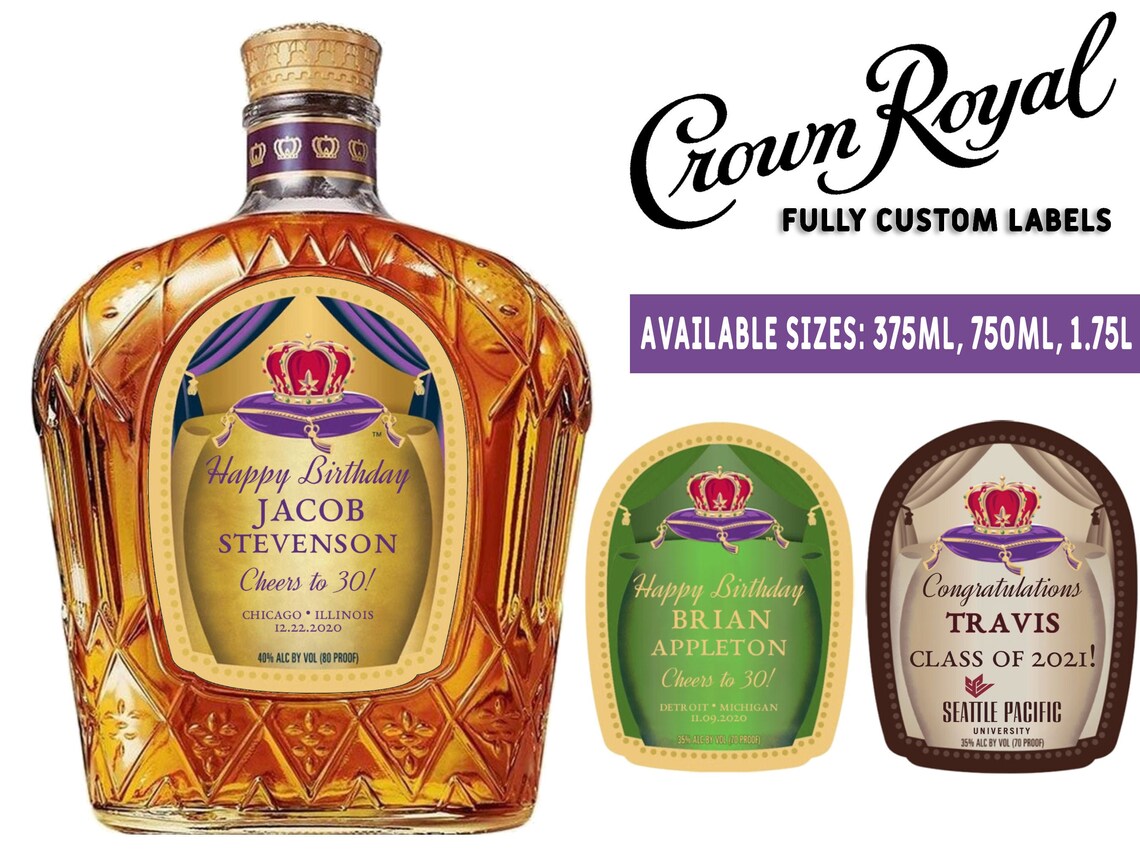 Custom Crown Royal Label Bottle Birthday Crown Royal Label | Etsy