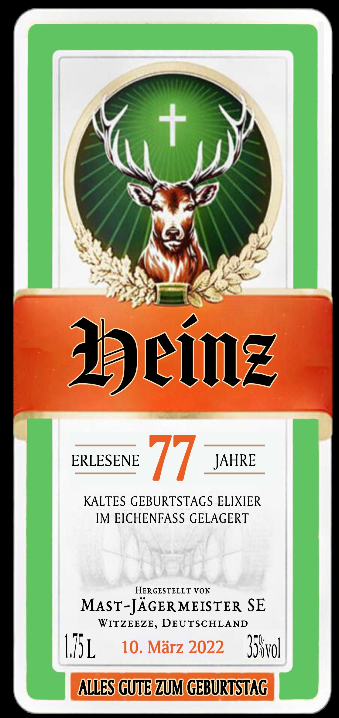 Custom Jagermeister Label Bottle DIGITAL File Jagermeister Etsy