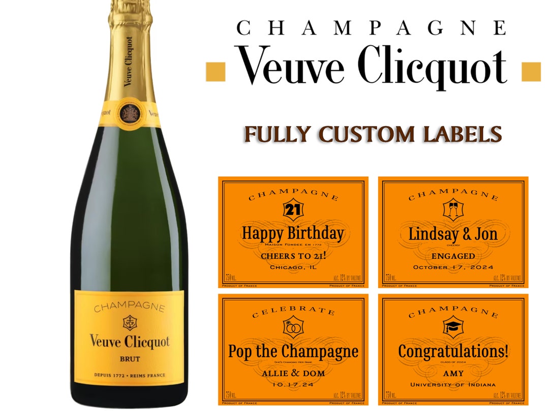 Custom Veuve Clicquot Champagne Label Bottle Veuve Clicquot Label Custom Veuve Clicquot Champagne Label Bottle Veuve Clicquot Label