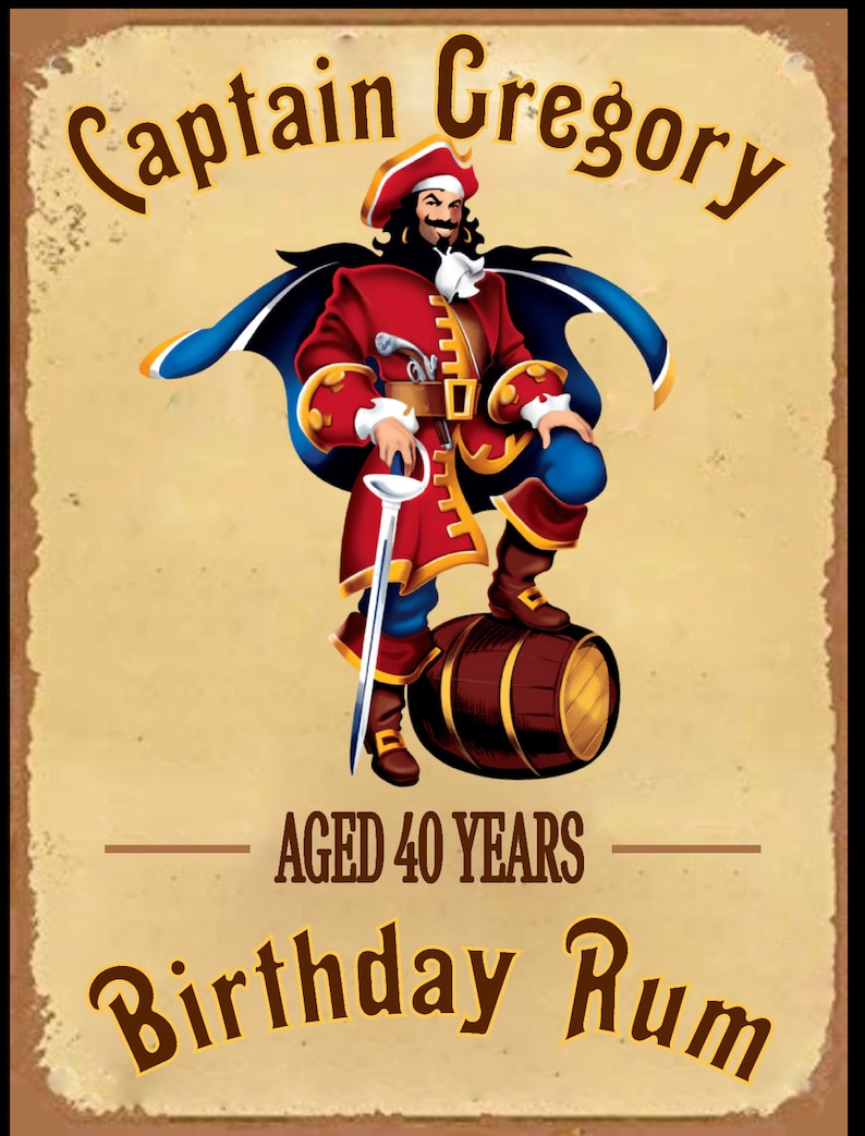 Benutzerdefinierte Captain Morgan Spiced Rum Label Flasche Captain Morgan Birthday Label personalisiert für Hochzeiten, Geburtstage oder jeden Anlass Bild 7