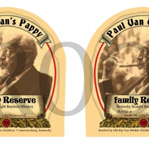 Custom Pappy Van Winkle Label Bottle Poor Man's Pappy Van Winkle Label Pappy Label Personalized ...