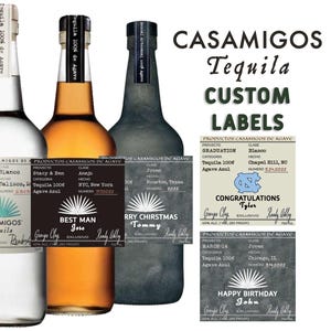 Personalisierte Casamigos Tequila Label Flasche | Individuelles Casamigos Tequila Geschenk für Geburtstag, Hochzeit, Trauzeugen, Jubiläum, Weihnachten