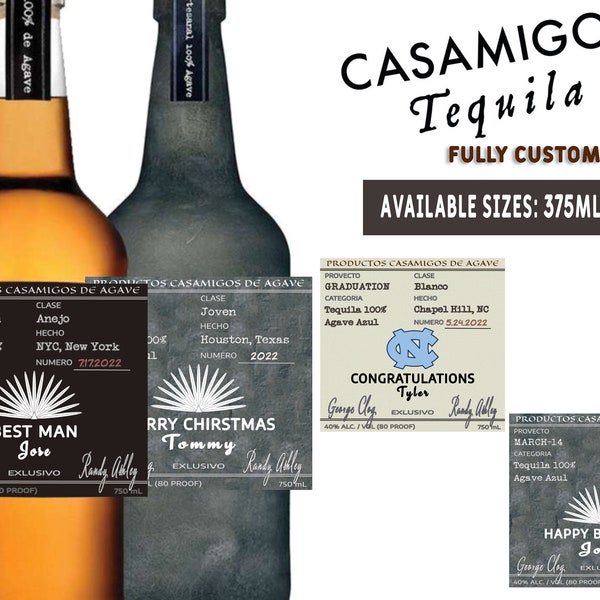 Custom Casamigos Tequila Label Bottle | Casamigos Tequila Birthday Label | Tequila Label - Personalized For Weddings, Birthdays or Any Event