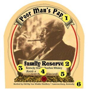 Custom Pappy Van Winkle Label Bottle Poor Man's Pappy Van Winkle Label Pappy Label Personalized ...