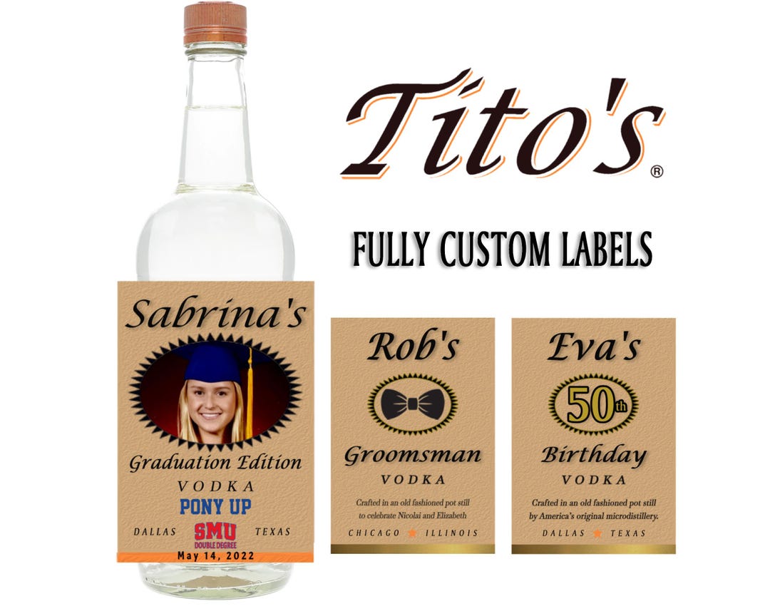 Personalized Tito's Vodka Label Bottle | Custom Tito's Vodka Gift for ...