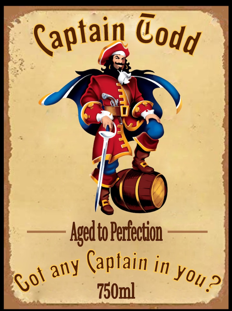 Benutzerdefinierte Captain Morgan Spiced Rum Label Flasche Captain Morgan Birthday Label personalisiert für Hochzeiten, Geburtstage oder jeden Anlass Bild 8