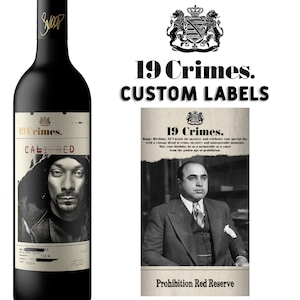 Gepersonaliseerde fles met 19 misdaden | Aangepast wijncadeau 19 misdaden voor verjaardag, bruiloft, bruidsjonkers, jubileum, kerstmis, bedrijfsevenementen