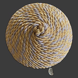 Gold and silver twisted rope flower center 4.5” flower center polyester rope