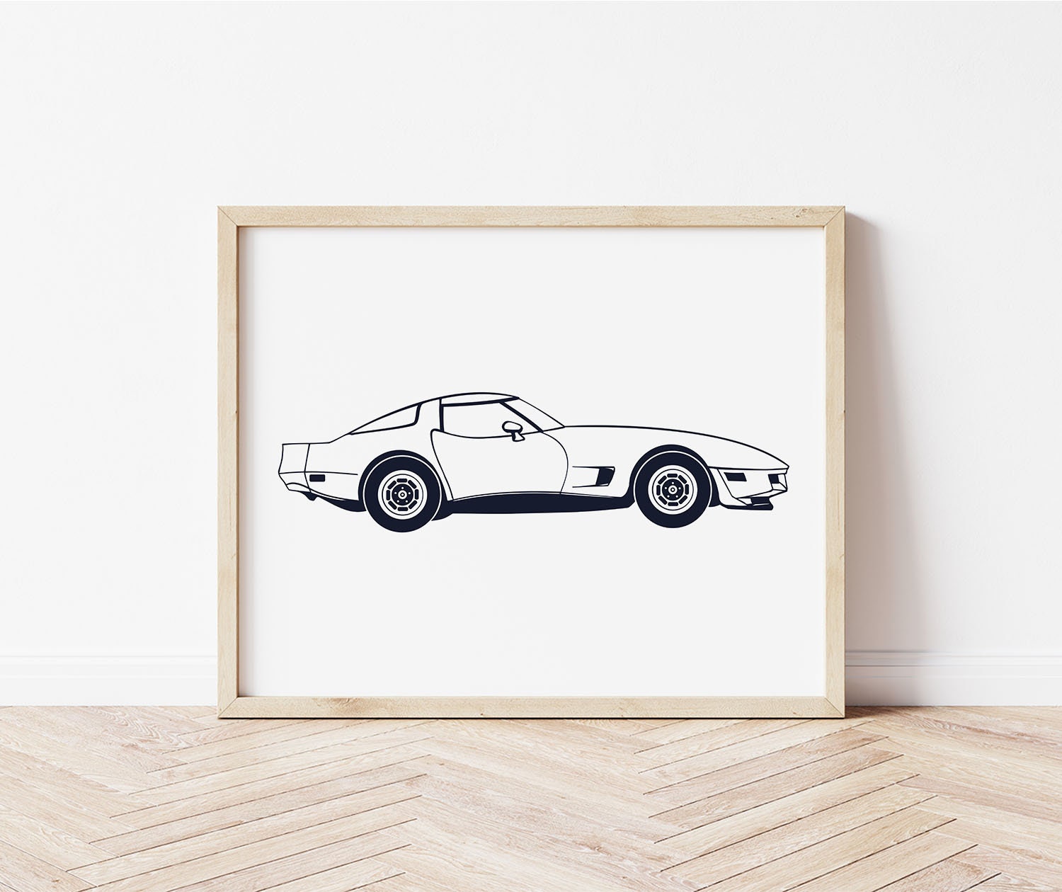 White Vintage Car Print Car Wall Art Transportation Poster Etsy