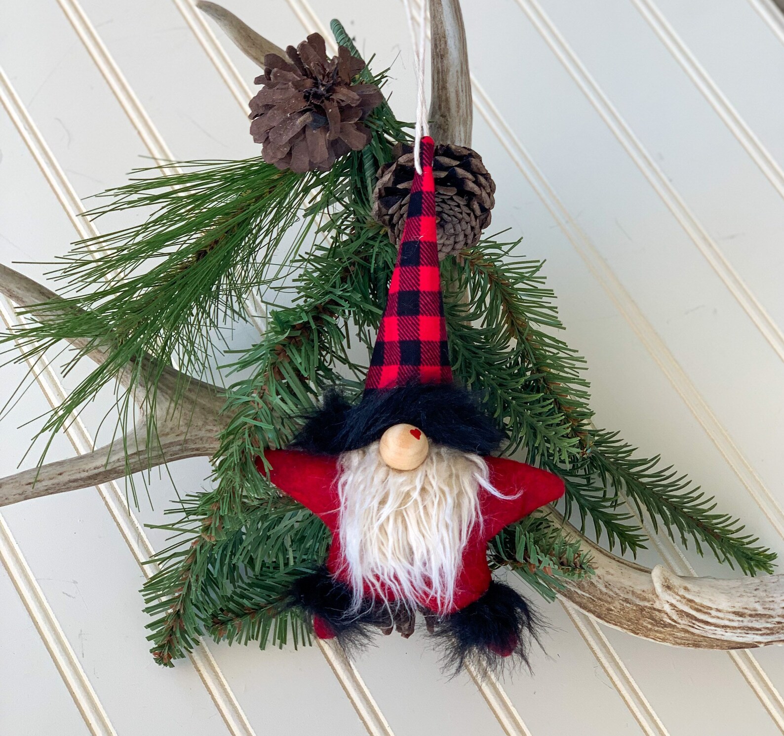 Buffalo Checked Star Shaped Christmas Ornament - Etsy