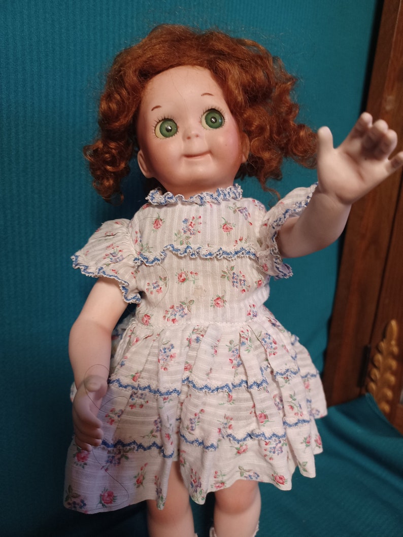 Googly Eyed Doll by Armand Marseille / 12tall / Redhead With Green Eyes