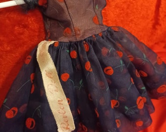 VT 18 Navy Blue Cherries Dress and Petticoat for Miss Revlon Doll