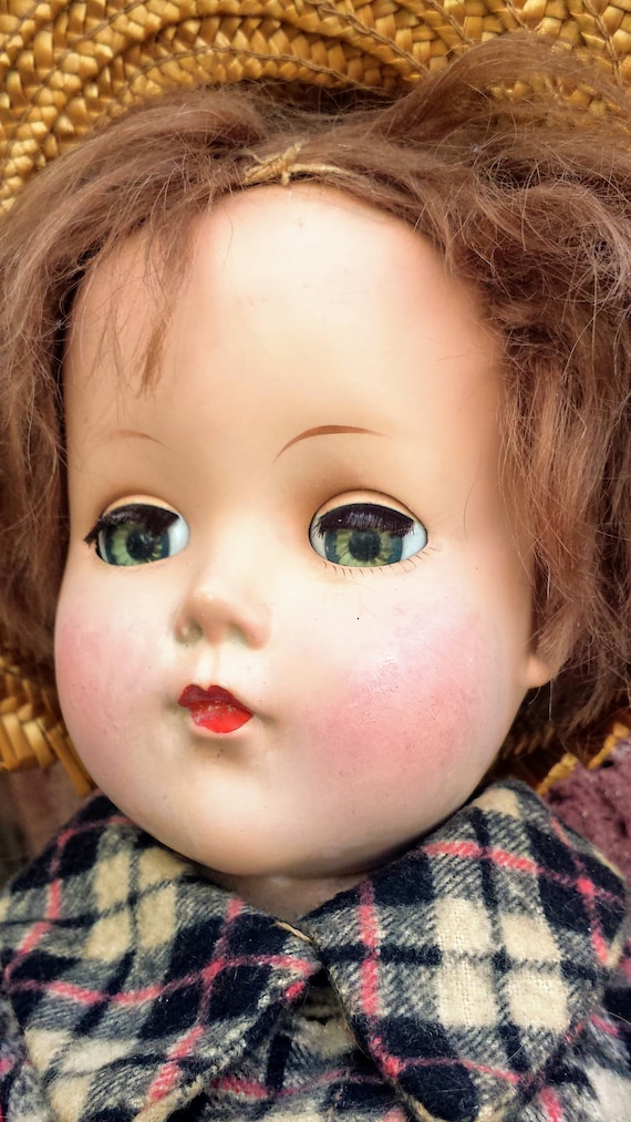Vintage Victory Garden Doll /R & B / 18" Aranbee Doll / Distressed Doll/ TLC/ Farmer