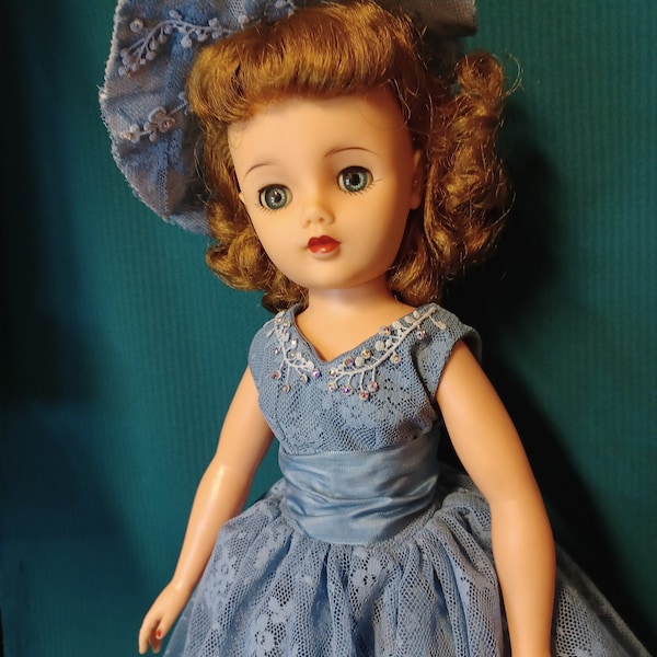 VT 20 Miss Revlon Dress and Petticoat/ Blue Lace and Rhinestones/ Cissy, Dollikin too!