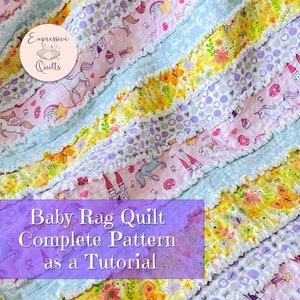 Baby Rag Quilt Pattern - Fully Illustrated Tutorial PDF - Instant Digital Download