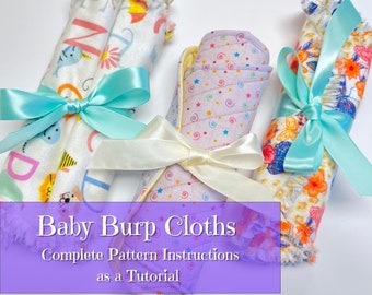 Baby Burp Cloth Sewing Patterns: 3 Flannel Variations (PDF)