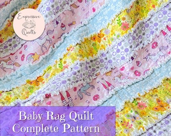 Baby Rag Quilt Pattern - Fully Illustrated Tutorial PDF - Instant Digital Download