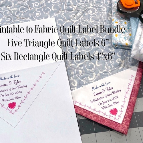 Quilt Labels Printable to Fabric Digital Download Bundle 5 Etsy
