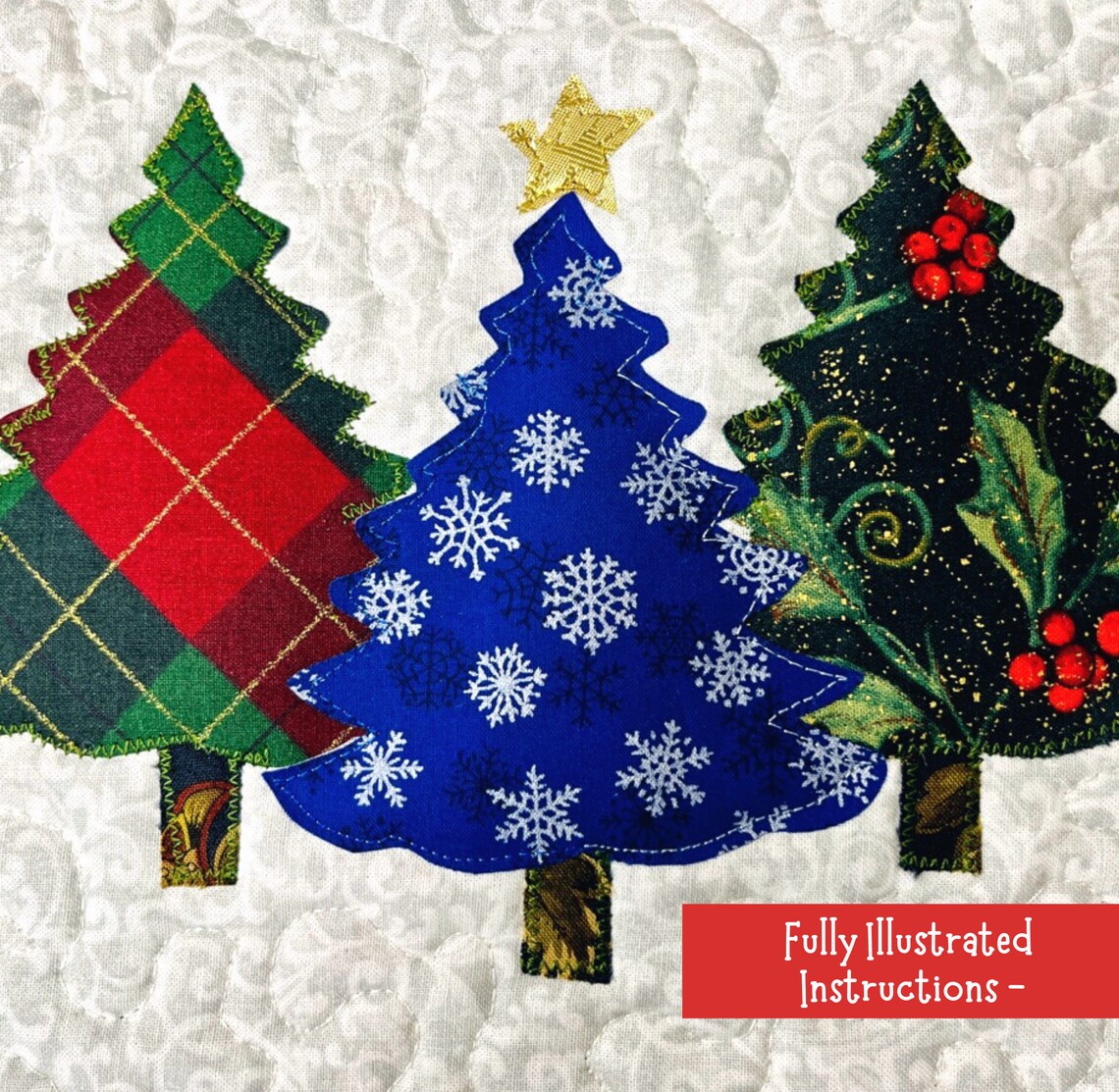Christmas Tree Mug Rug Pattern: Modern Trio Design (digital Download ...