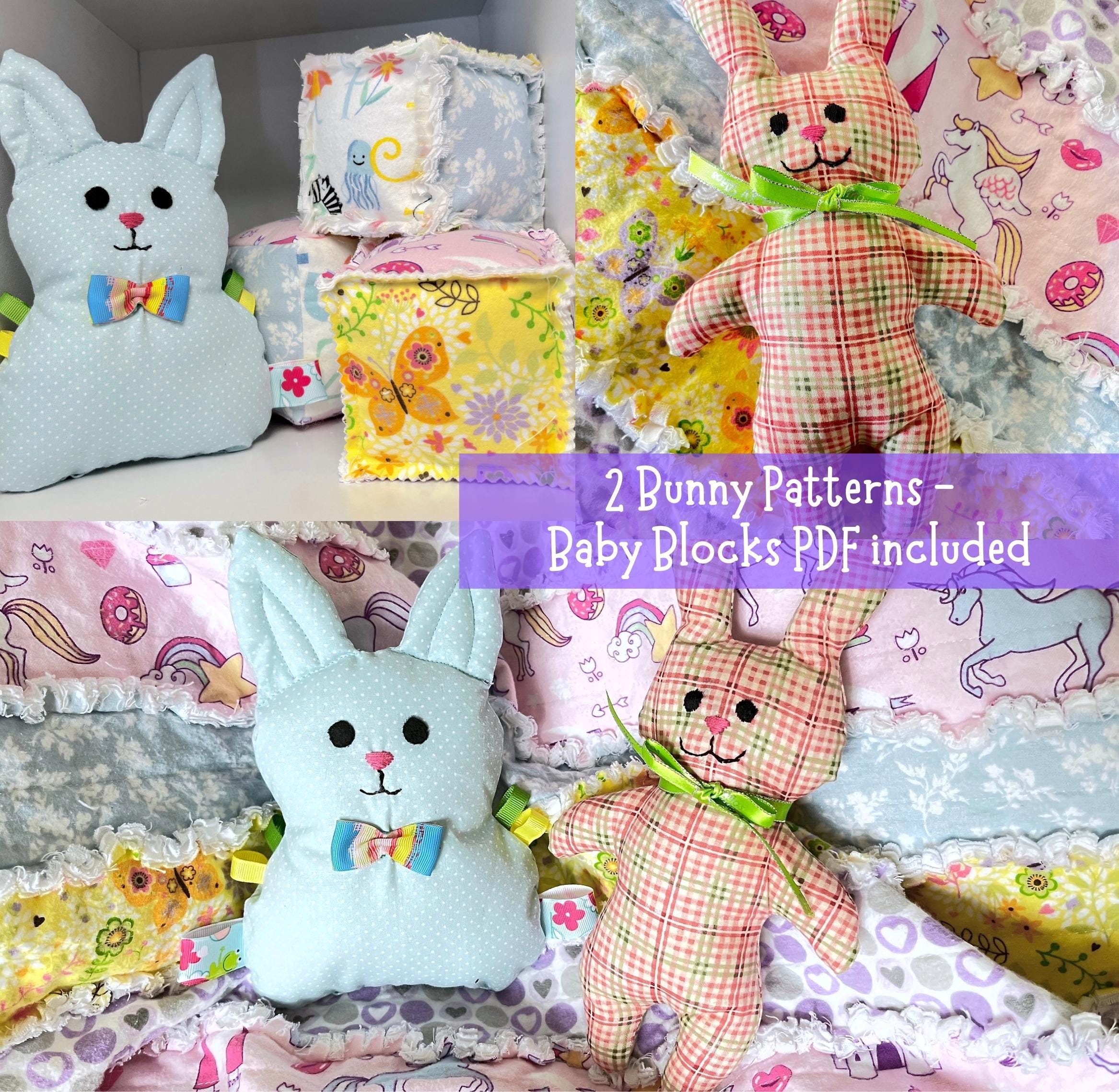 Bunnies and Baby Block Patterns 3 Fully Illustrated Tutorial Pdfs ...