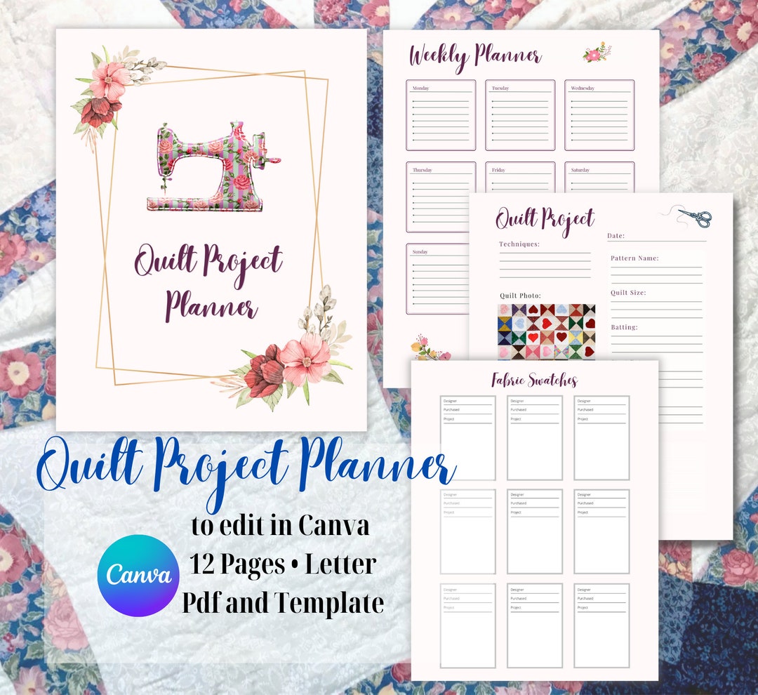 Quilt Project Planner Template Design to Make It Your Own, Create and ...