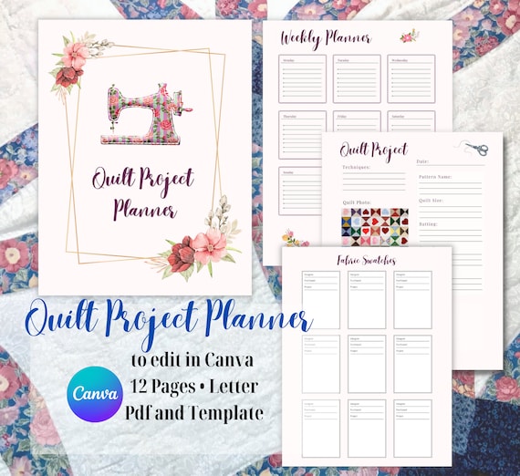 Quilt Project Planner Template Design to Make It Your Own - Etsy