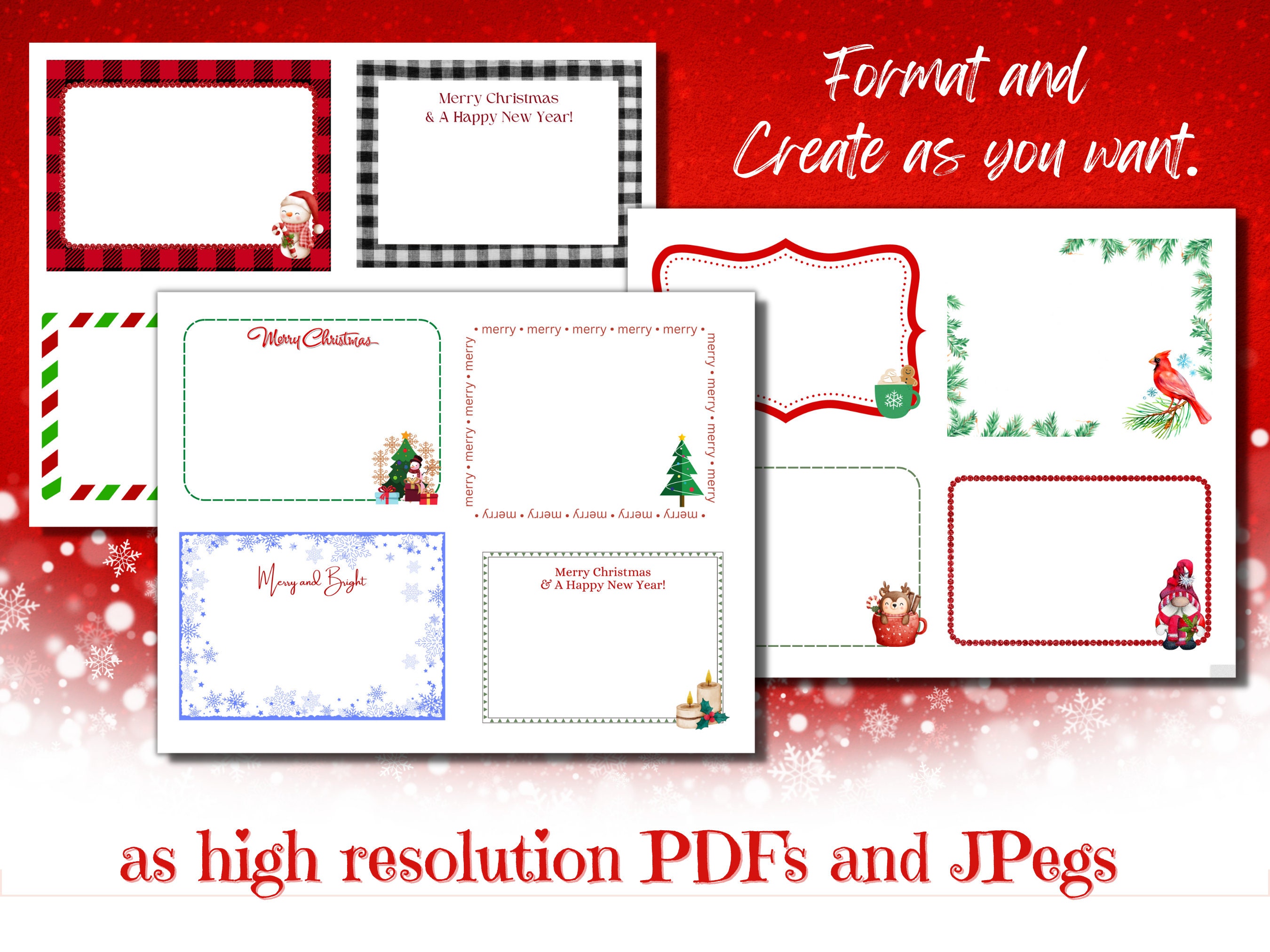 Christmas Quilt Labels Instant Download 12 Labels to Print 3 Sheets 8