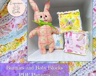 Bunny & Baby Block Sewing Patterns: Illustrated Tutorials (PDF Download)