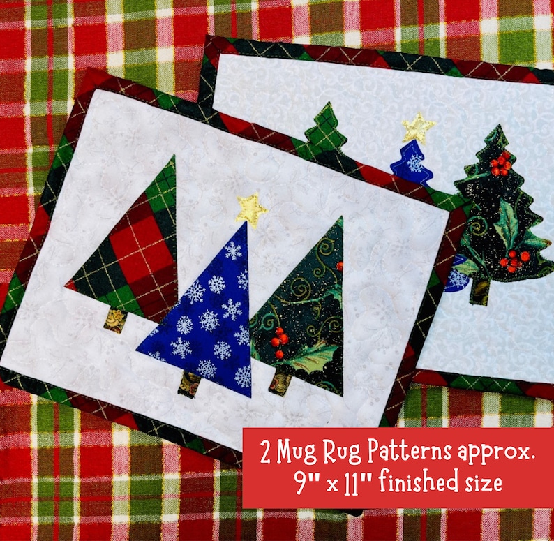 Christmas Tree Mug Rug Pattern: Modern Trio Design (digital Download ...