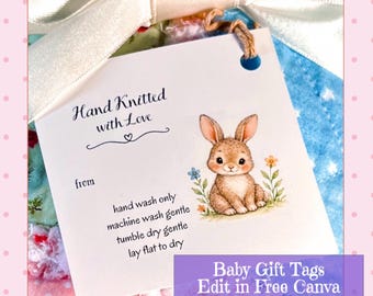 Baby Gift Tags – Editable in Canva (Digital Download)