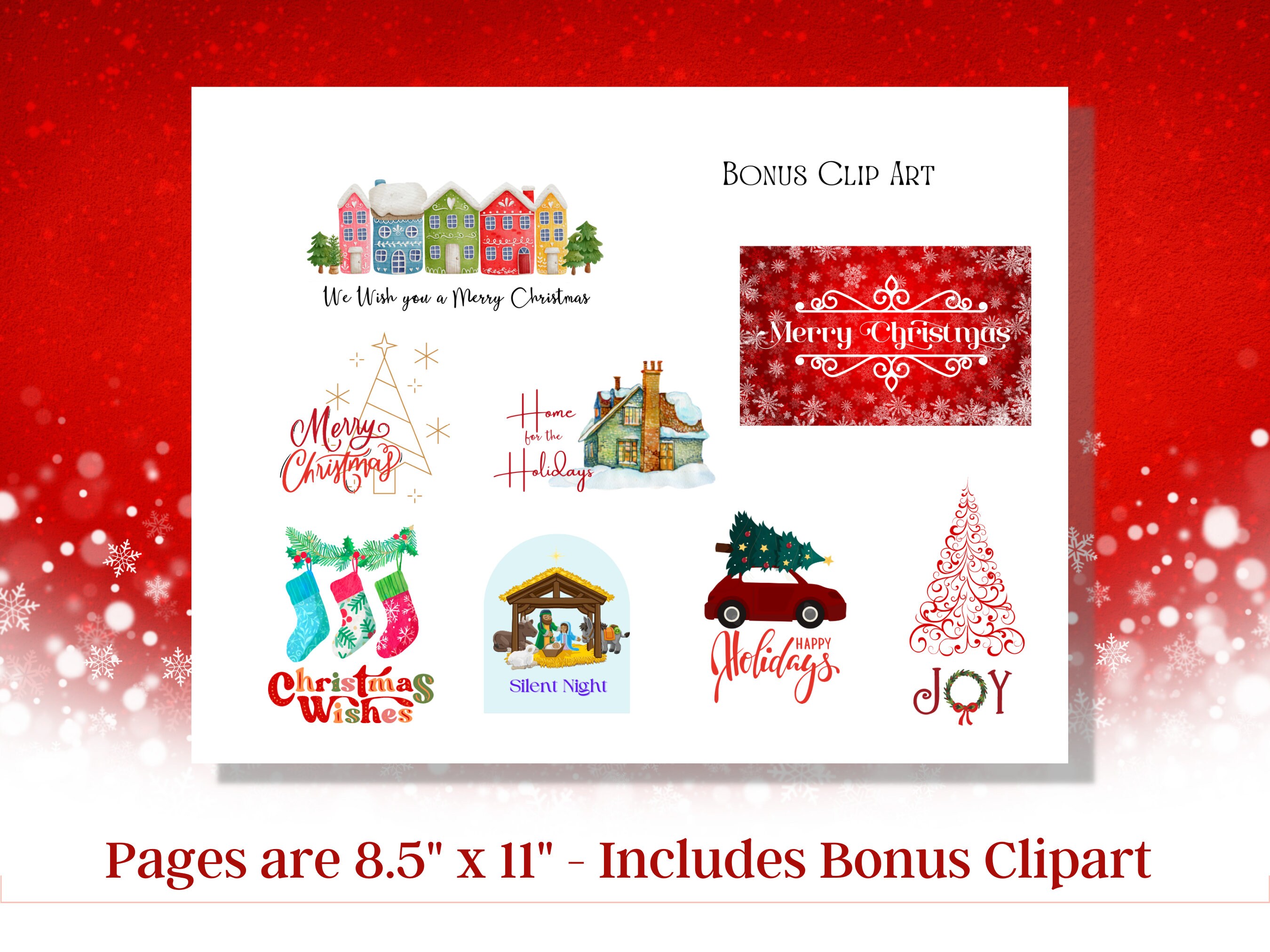 Christmas Quilt Labels Instant Download 12 Labels to Print 3 Sheets 8